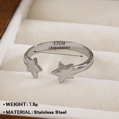 Women's Fashionable Elegant Stainless Steel Love Heart-shaped Rings