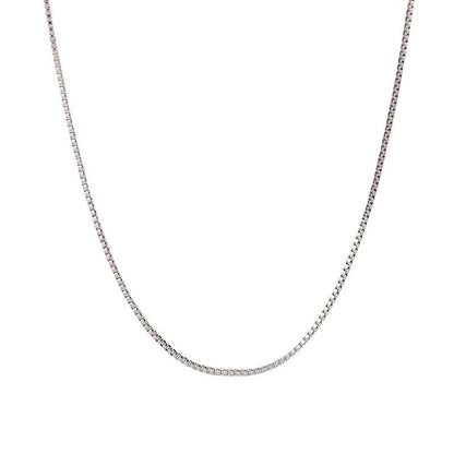 Plated Fine Sier Choker Box Chain Necklaces