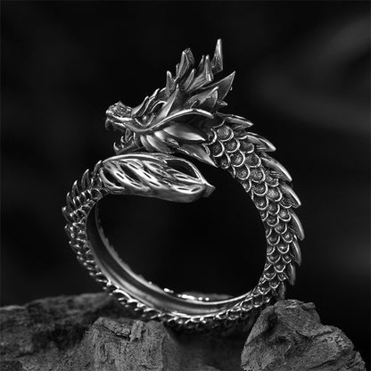 Men's Dragon Head Domineering Retro Jewelry Punk Rings