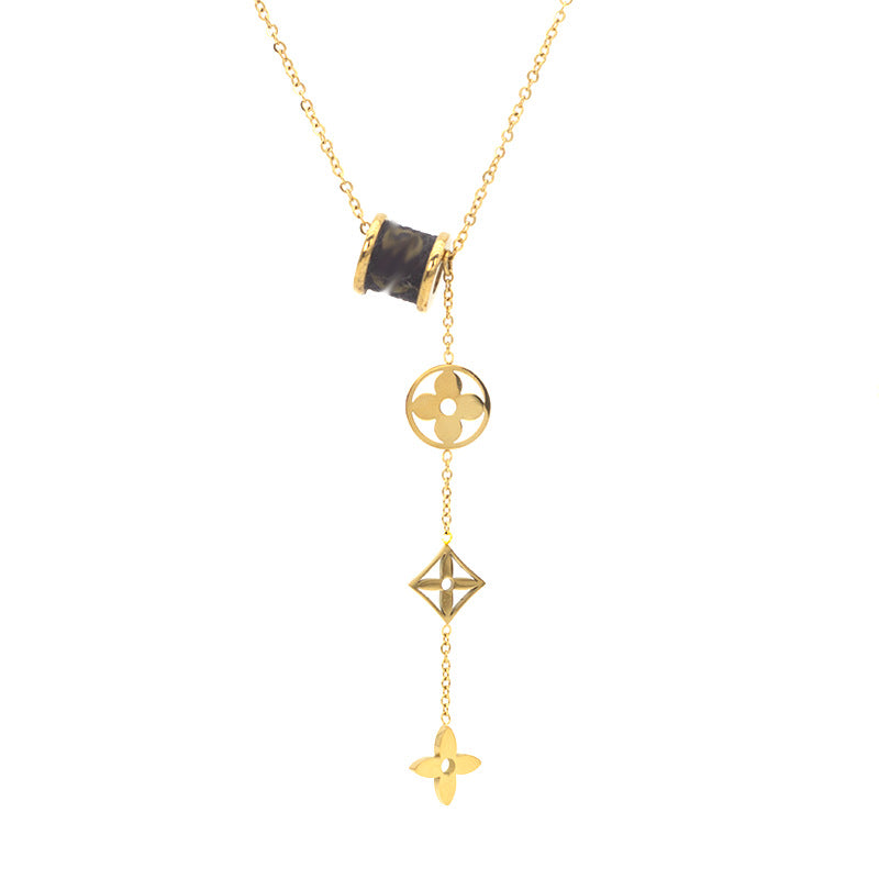 Titanium Steel Light Luxury Tassel Female Personality Necklaces