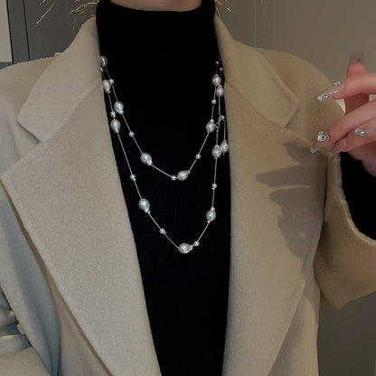 Pearl Tassel Fashion Sweater Chain Temperamental Necklaces