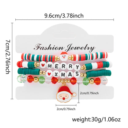 Creative Style Santa Claus Tree Polymer Bracelets