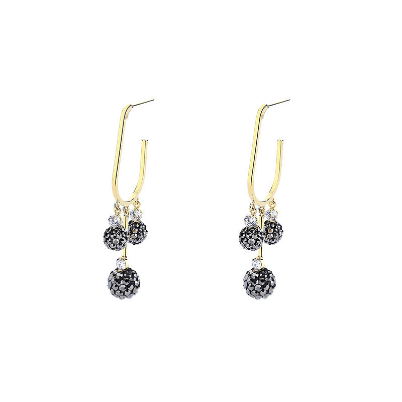 Sier Pearl Letters Love Heart Personalized Simple Earrings