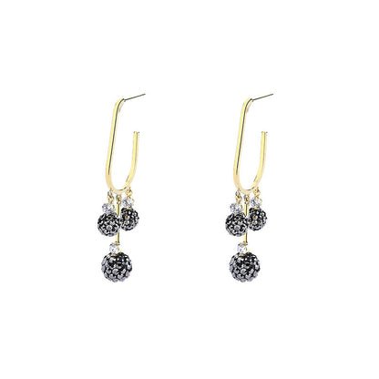 Sier Pearl Letters Love Heart Personalized Simple Earrings