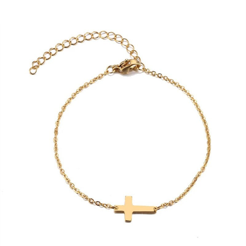 Women's Ornament Cross Gold Sier Color Exquisite Bracelets