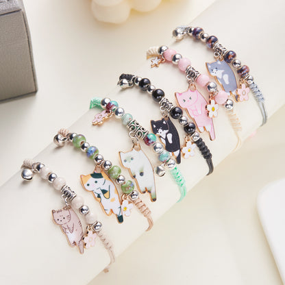 Niche Design Simple Graceful Lazy Cat Woven Bracelets