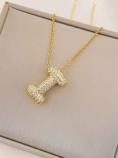 Women's Letter Hip Hop Full Zircon Exquisite Necklaces