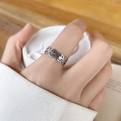 Niche Smiley Face Ornament Minimalist Design Rings