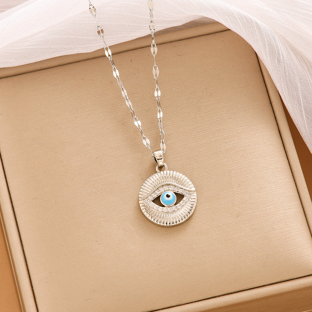 Steel Female Devil's Eye Niche Light Necklaces