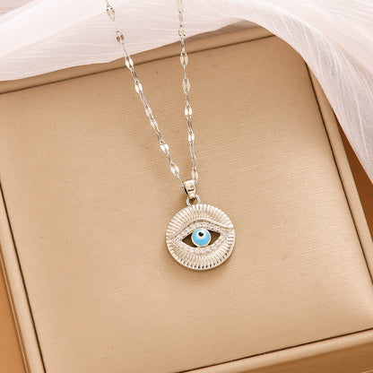 Steel Female Devil's Eye Niche Light Necklaces