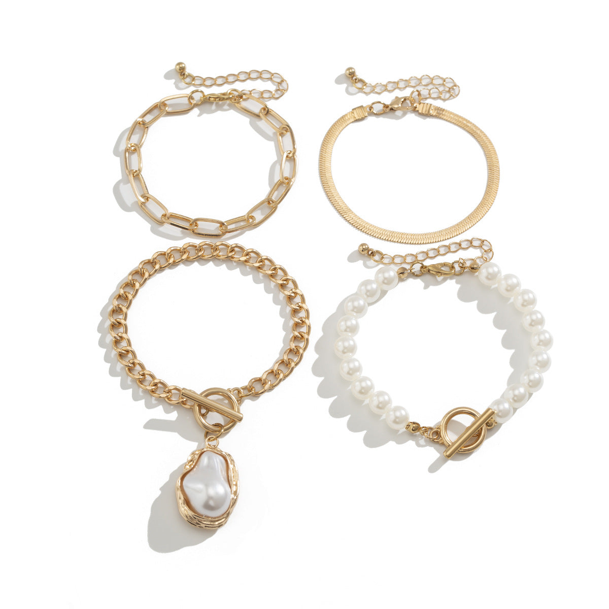 Elegant Imitation Pearl Twin Suit Style Bracelets