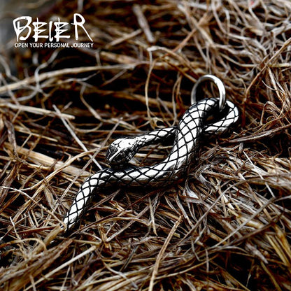 Snake-shaped Titanium Steel Vintage Stainless Snake Inlaid Pendants