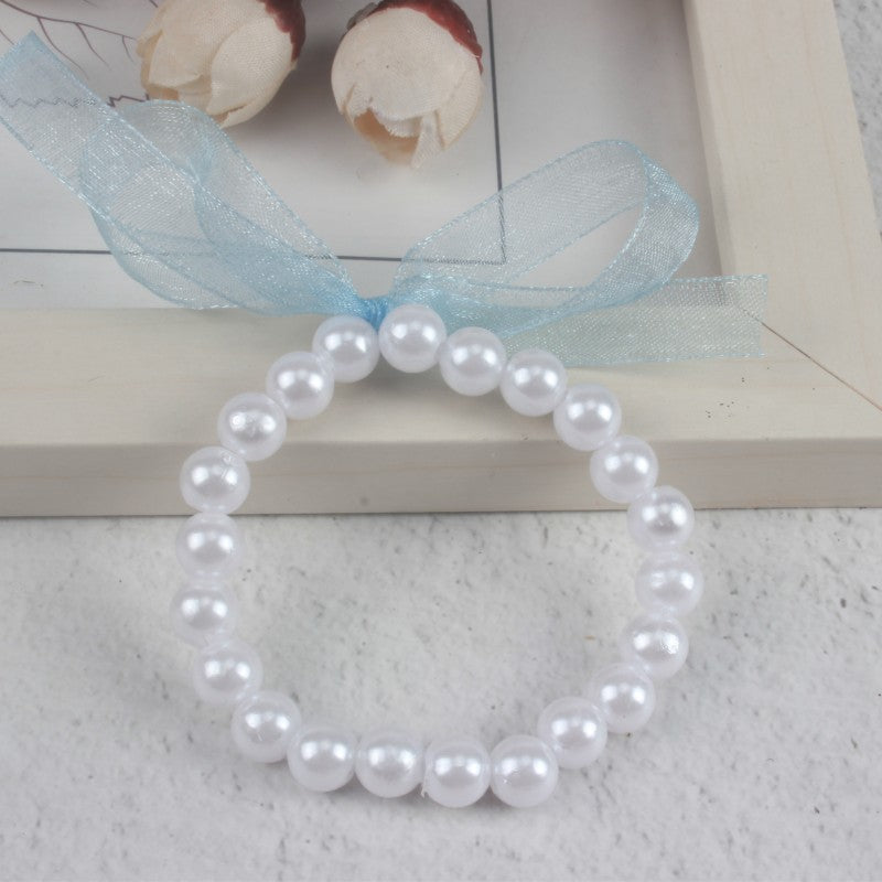 Children's Imitation Pearl Plastic Stringed Pearls Acrylic Handmade Bracelets