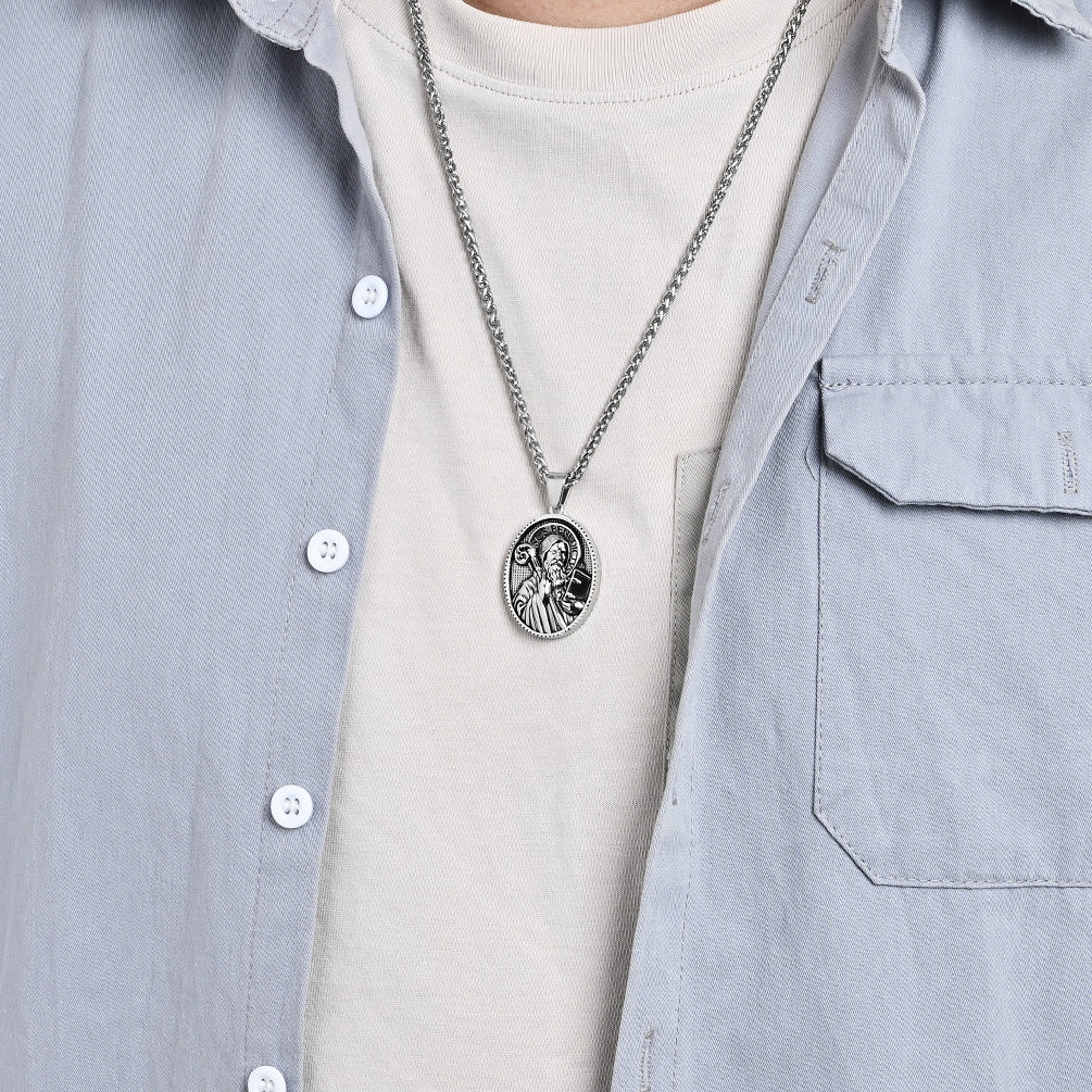 Round Plate Holy Father Son Jesus Pendants