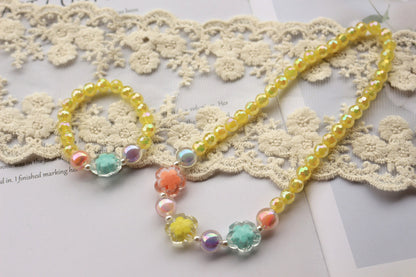 Korean Style Shiny Transparent Flower Candy Color Necklaces