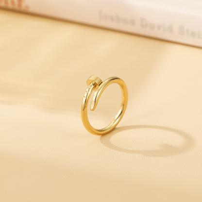 Women's & Men's Nail Simple Plain High-grade Cold Wind Rings