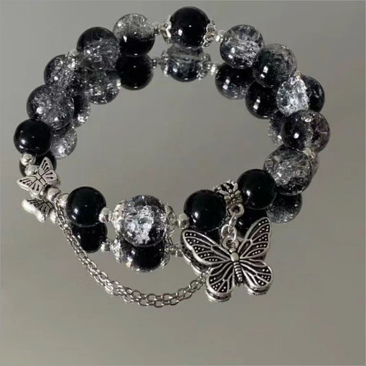 Peach Blossom Beaded Female Butterfly Light Luxury Minority Bracelets