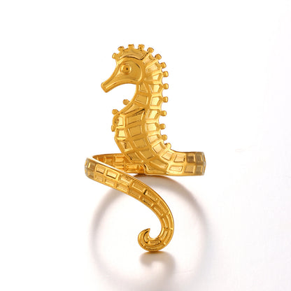 Women's Fashion Popular Ocean Element Seahorse For Rings