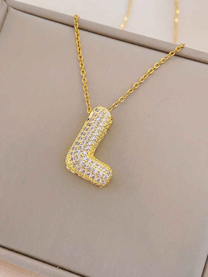 Women's Letter Hip Hop Full Zircon Exquisite Necklaces
