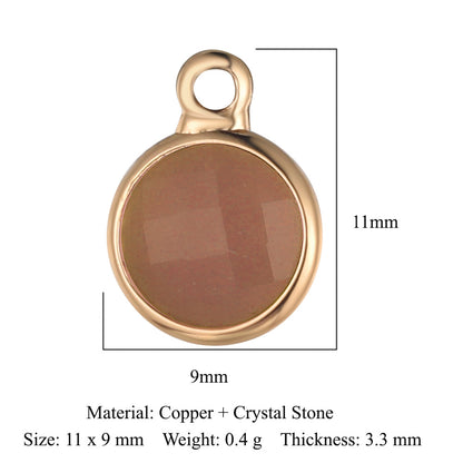 Rectangle Copper Glass Crystal Shuttle Eyes Pendants