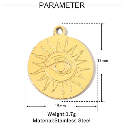 Retro Titanium Steel Female Sun Eyes Pendants