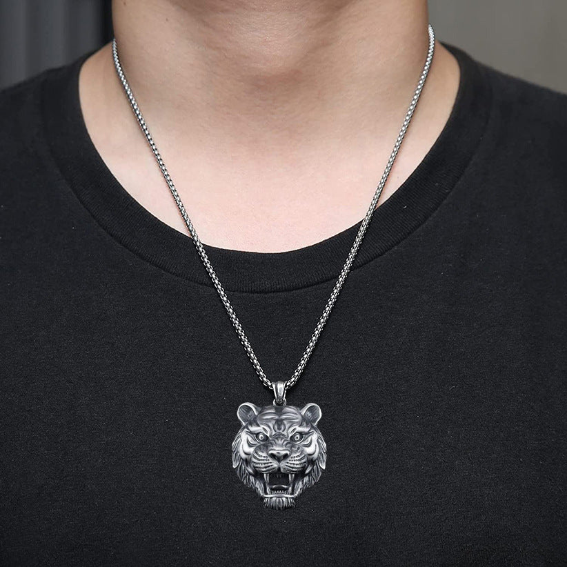 Men's Tiger Head Personalized Hip Hop Simple Necklaces