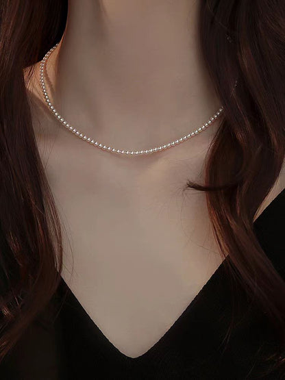 Small Beads Pearl Australian White Perfect Circle Flawless Strong Necklaces