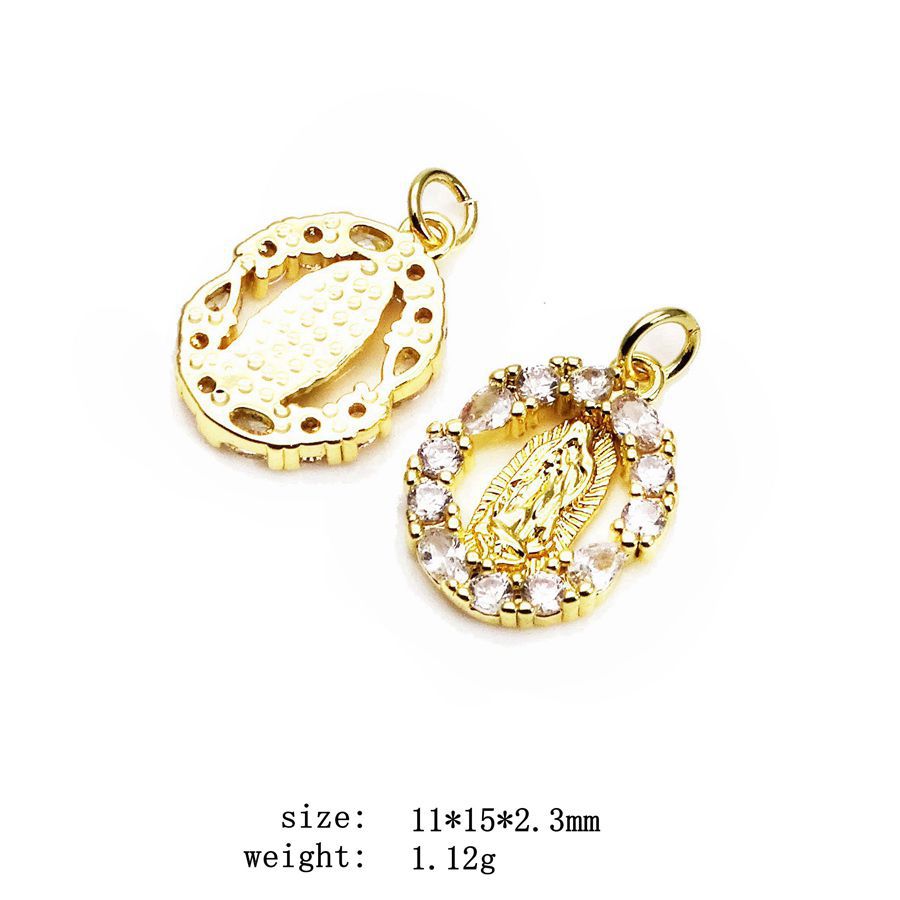 Micro Inlaid Zircon Small Palm Moon Pendants