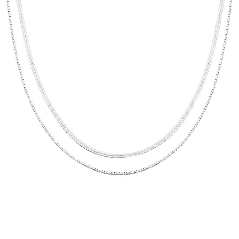 Sier-plated Cold Style Simple Female Clavicle Necklaces