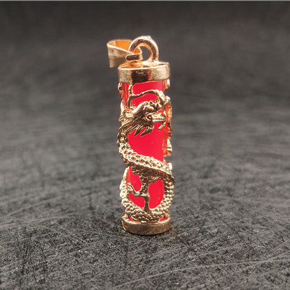 Men's Gold Luminous Dragon Column Resin Domineering Pendants