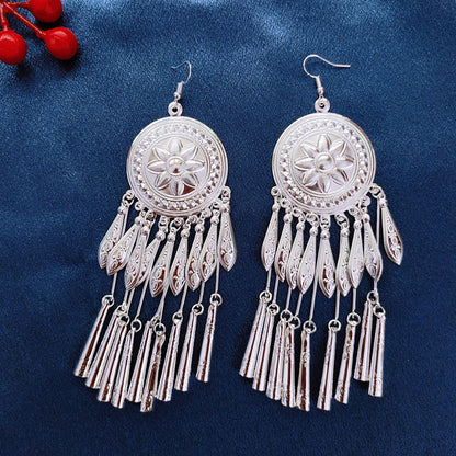 Long Exaggerated Stage Ornament Minorities Han Chinese Clothing Earrings