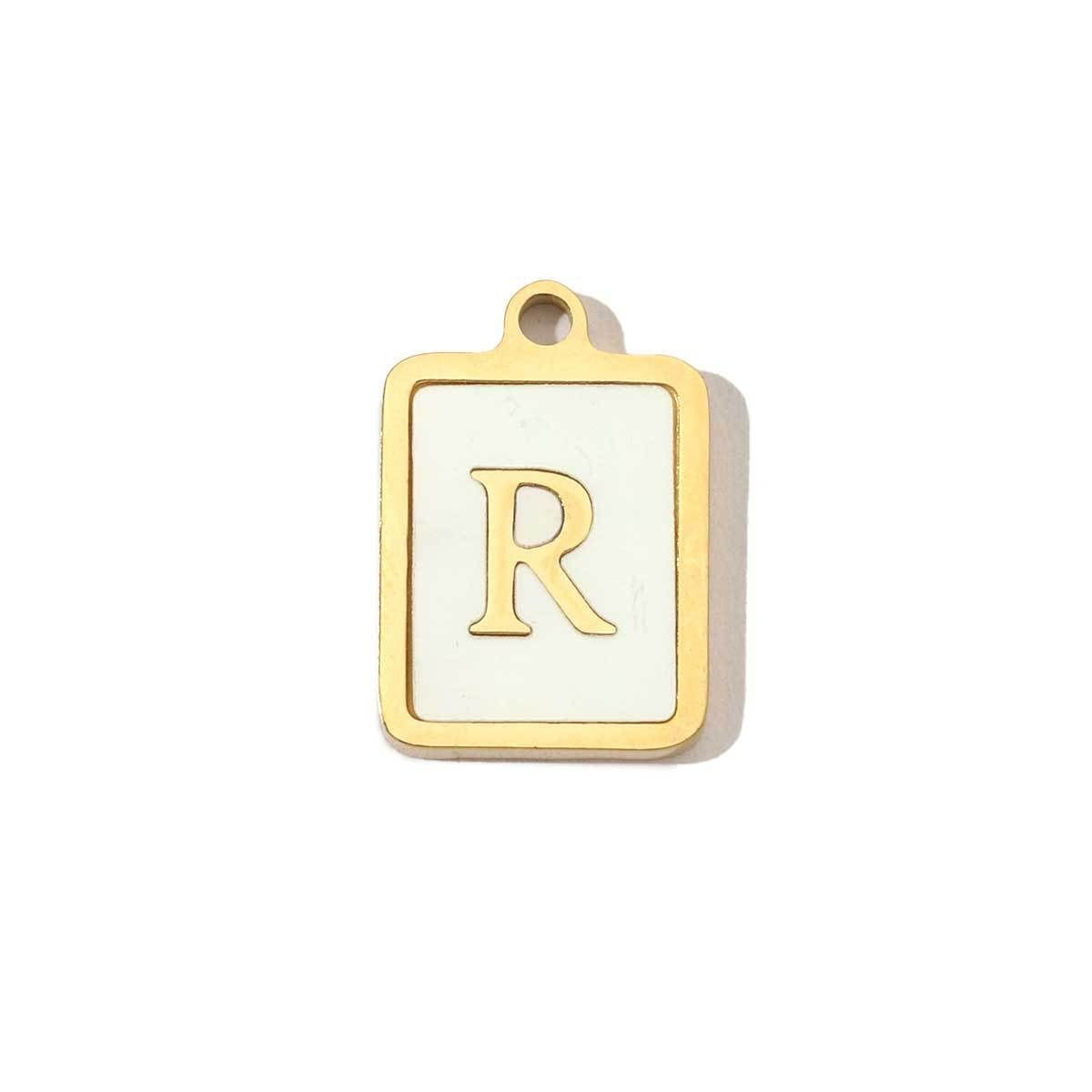 Real Gold Letters Stainless Steel Shell Pendants