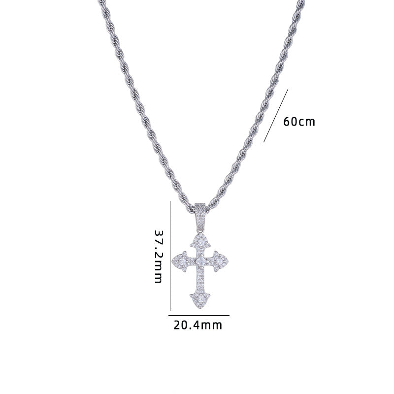 Titanium Steel Female Inlaid Color Zircon Necklaces