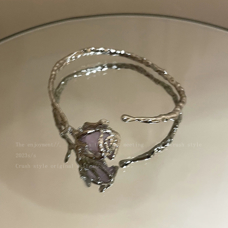 Purple Rose Metal Niche Design Cold Bracelets