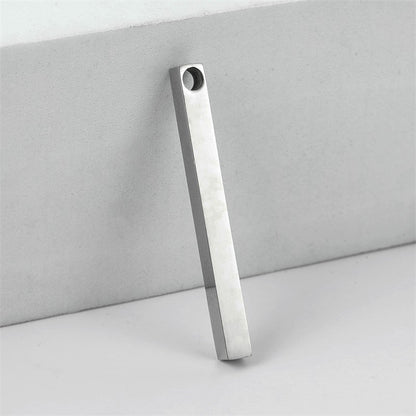 Mirror Stainless Steel Rectangular Cuboid Tag Pendants