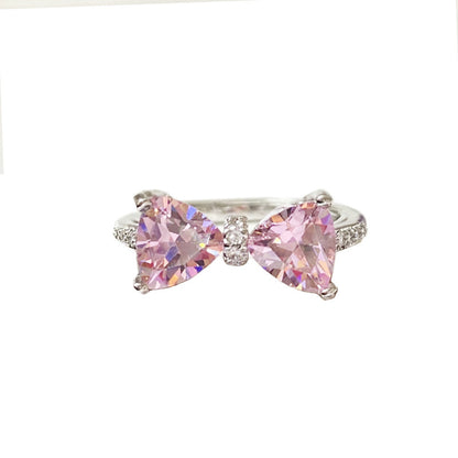 Pink Gift Gold Plated Colored Gems Rings