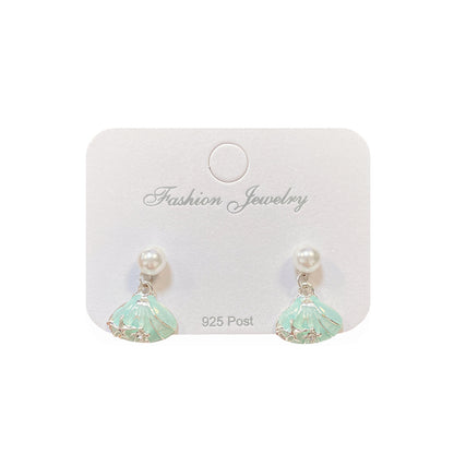 Women's Ocean Cold Shell Sier Needle Simple Earrings