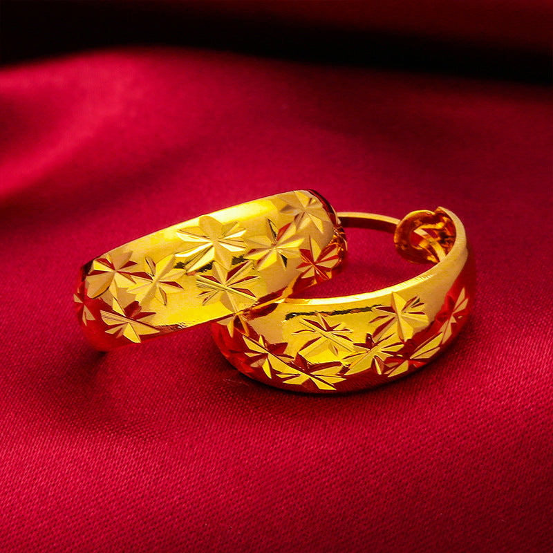 Women's Imitation Gold Round Ear Clip Gold-plated Pineapple Rings