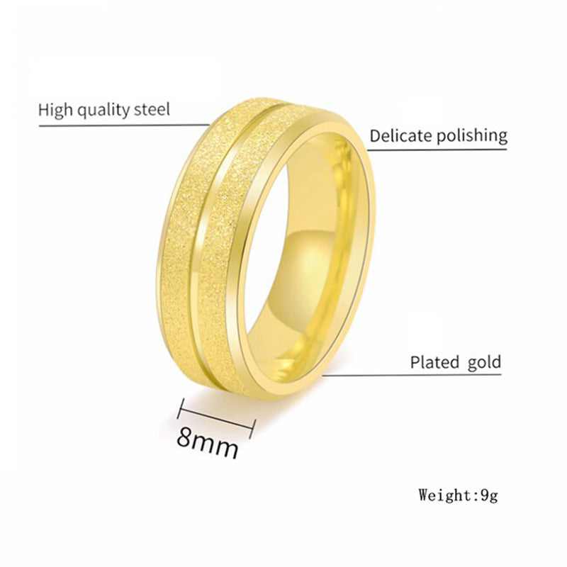 Niche Deep Groove Beveled Bright Sand Rings