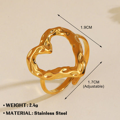 Women's Fashionable Elegant Stainless Steel Love Heart-shaped Rings