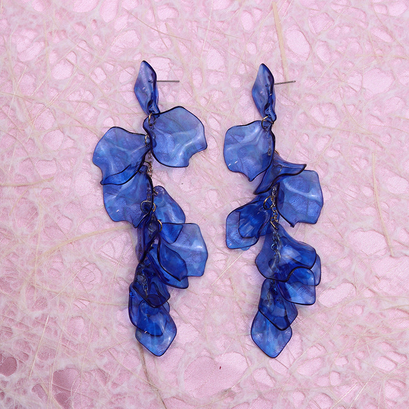 Women's Tassel Petal High Profile Fashion Personality Earrings