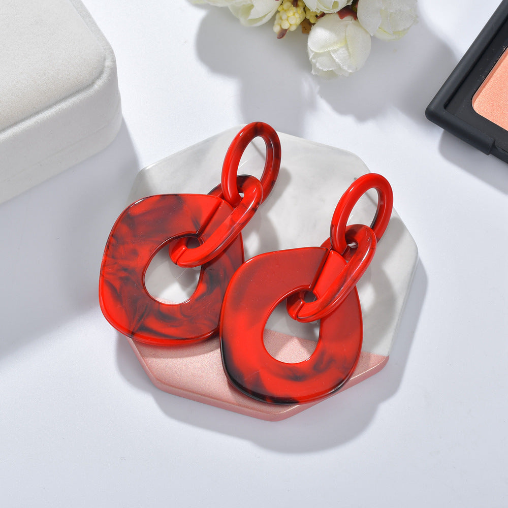 Fashion Graceful Chain Acrylic Female Geometric Earrings