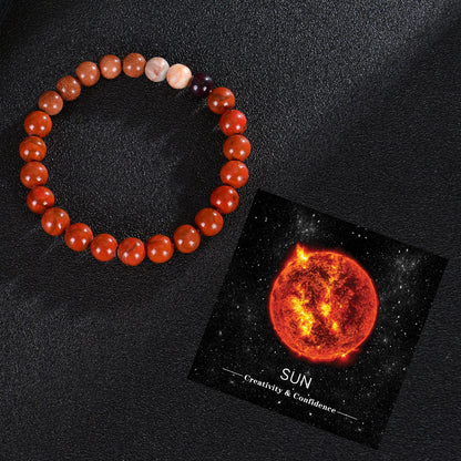 Women's & Men's Eight Planets Natural Stone Crystal Beaded Bracelets