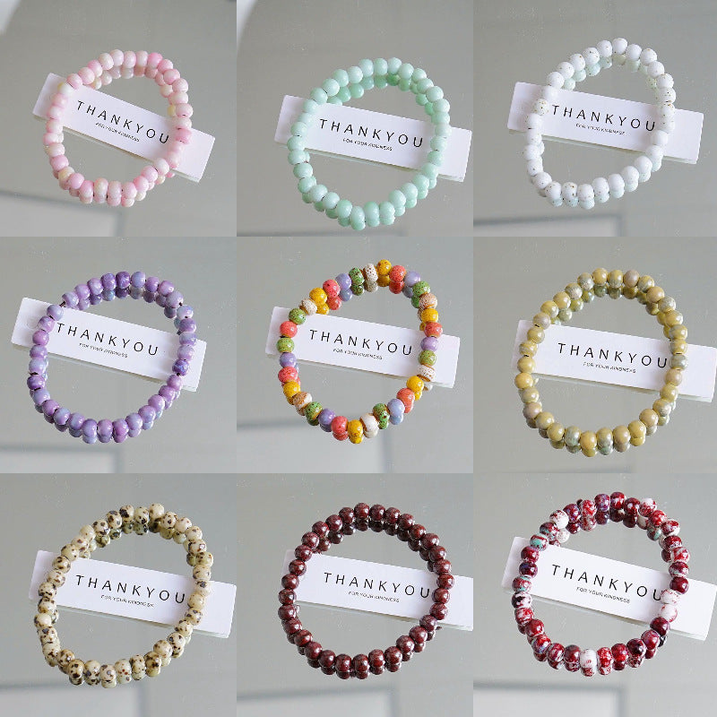 Artistic Idyllic Sweet Gradient Color Beaded Bracelets