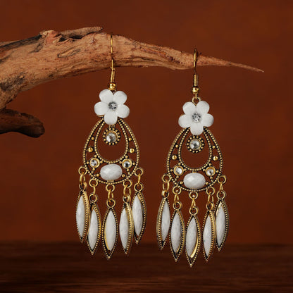 Ethnic Style Long Feather Temperamental Tassels Personality Earrings