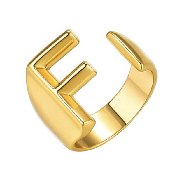 English Letters Female Opening Adjustable Fashion Rings