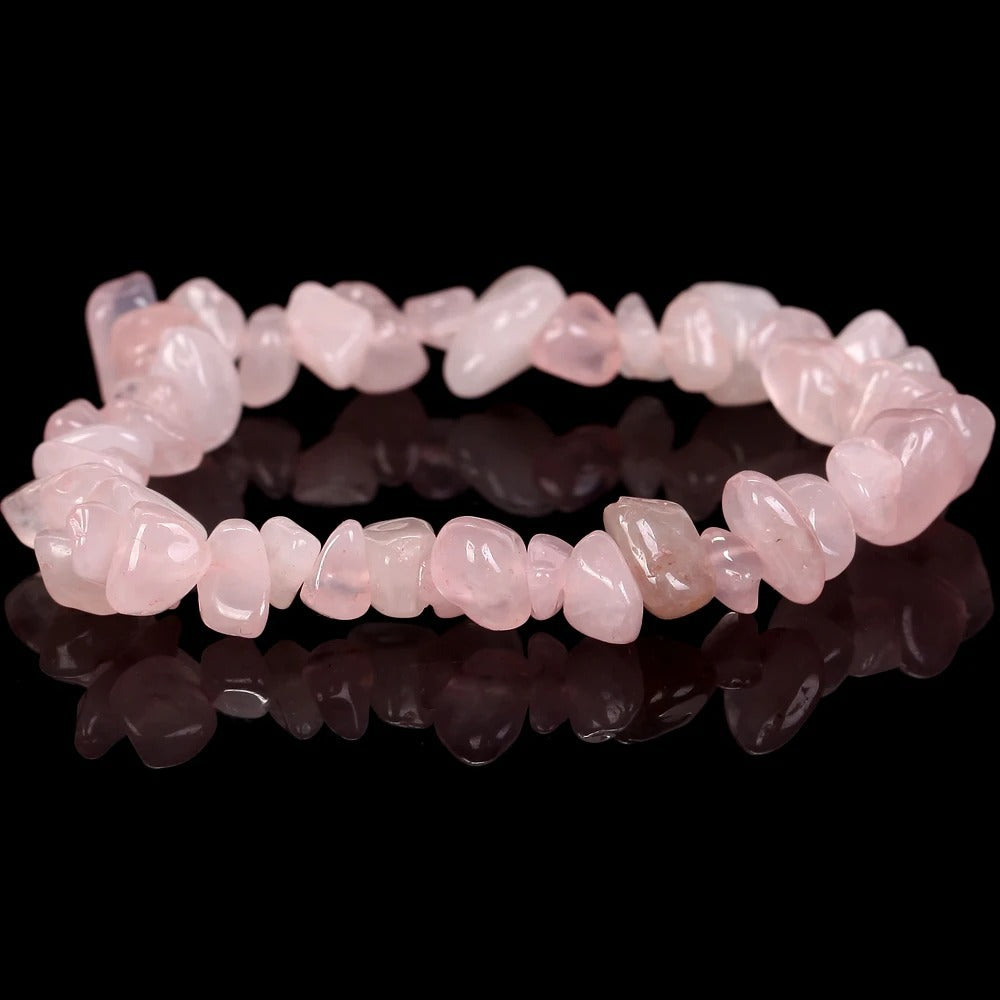 Natural Gravel Amethyst Elastic String Stretchable Bracelets