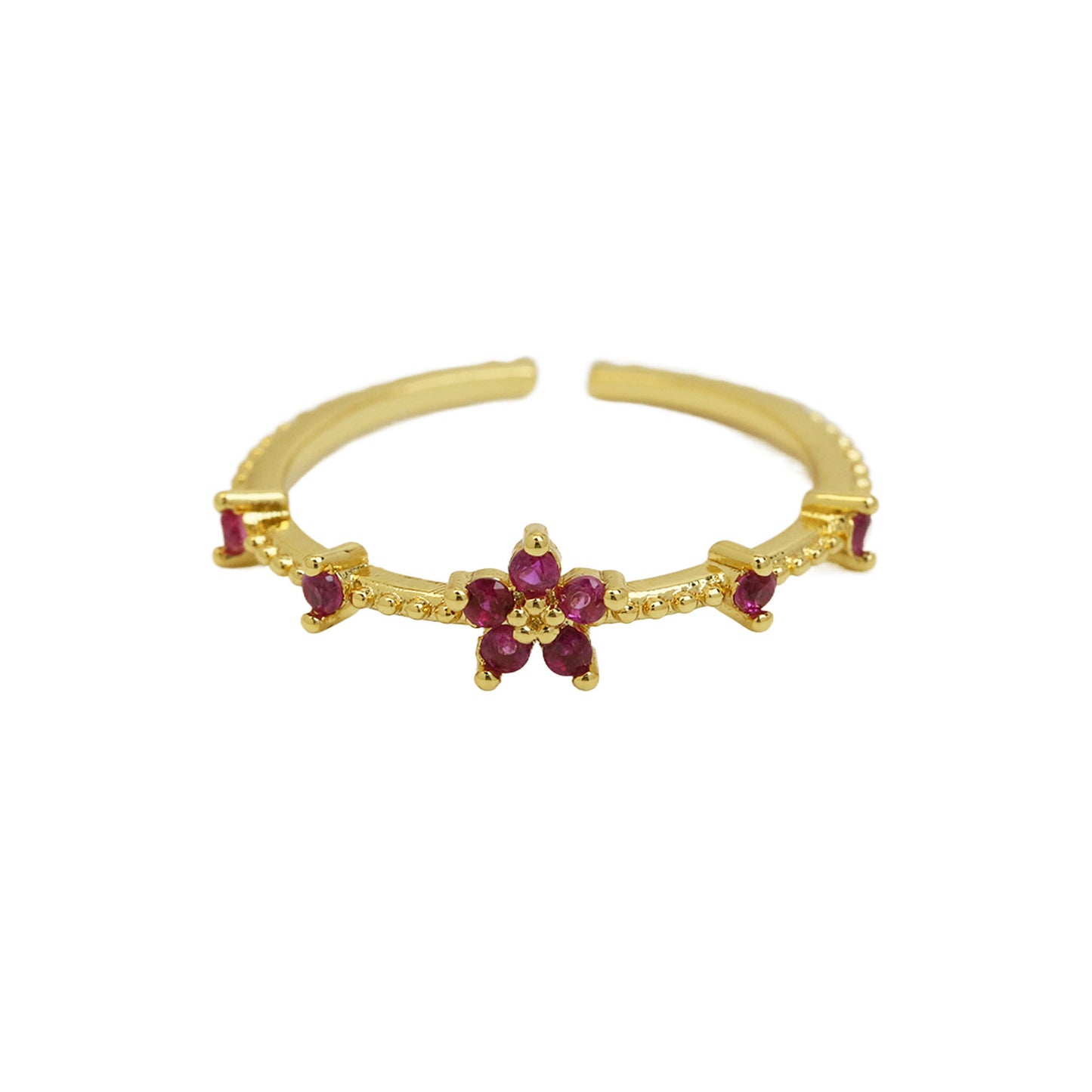 Women's Color Zirconium December Birthday Stone Little Flower Rings