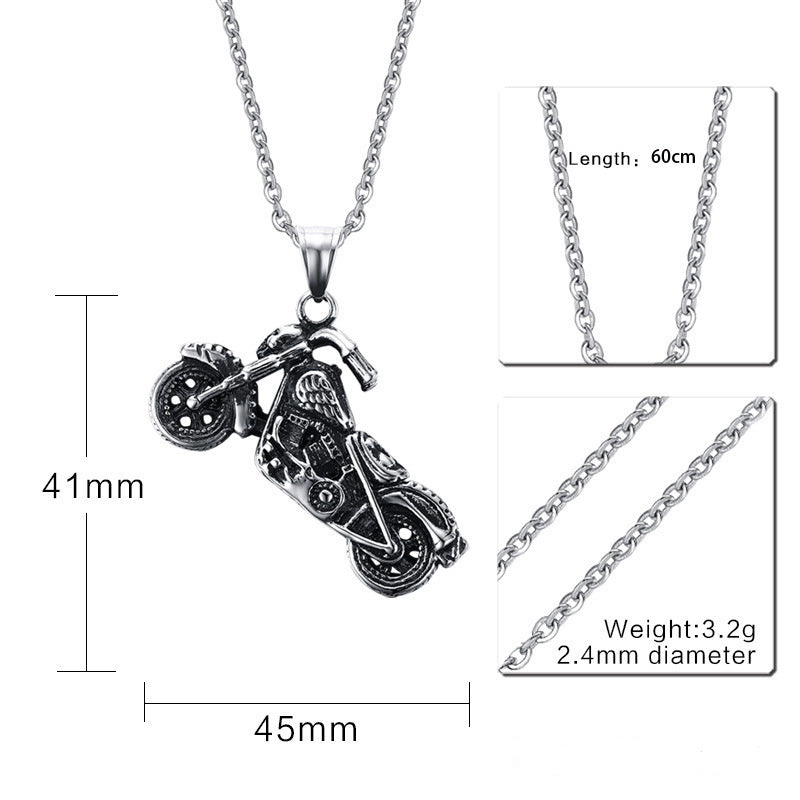 Men's Punk Alloy Casting Motorcycle Trendy Boys Necklaces