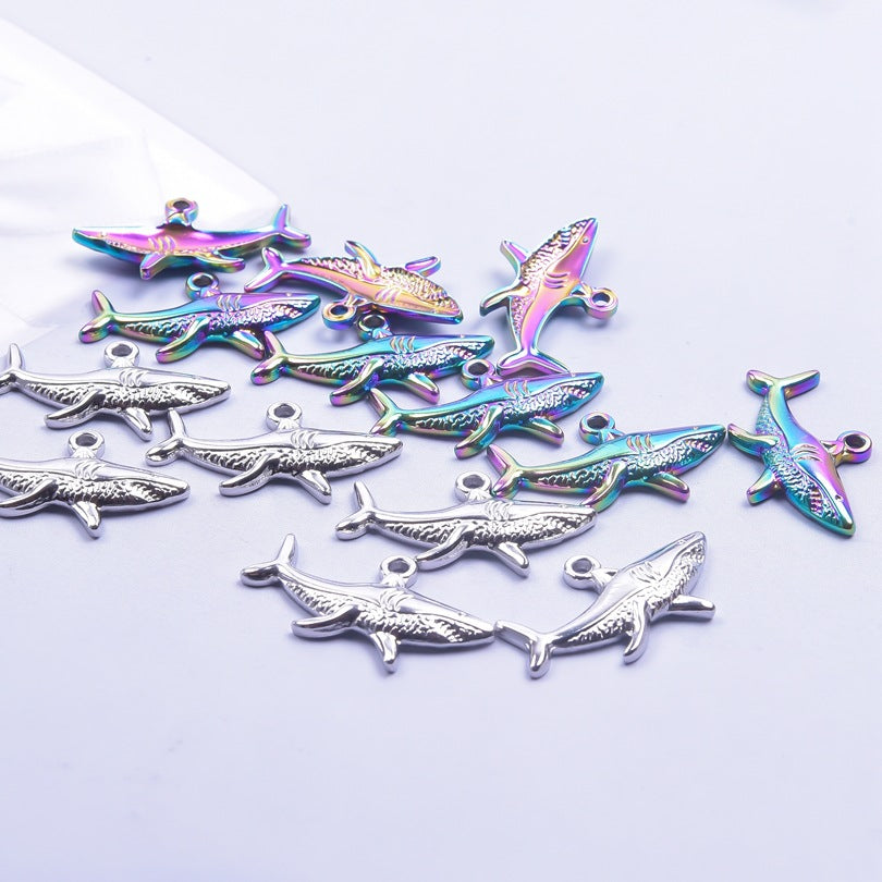 Steel Colorful Shark Ornament Stainless Accessories Pendants